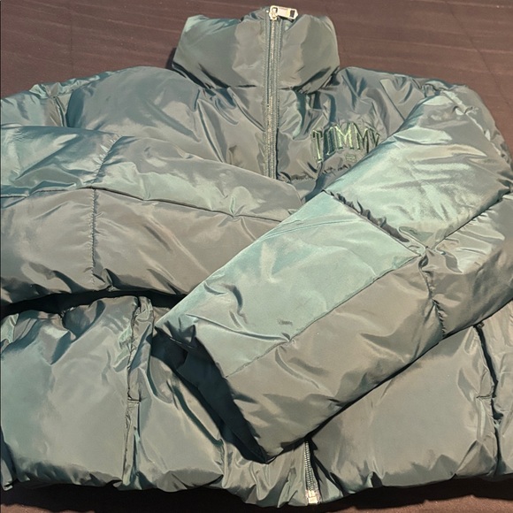 🌺 💚 GREEN TOMMY HILFIGER PUFFER CROP - Picture 3 of 6